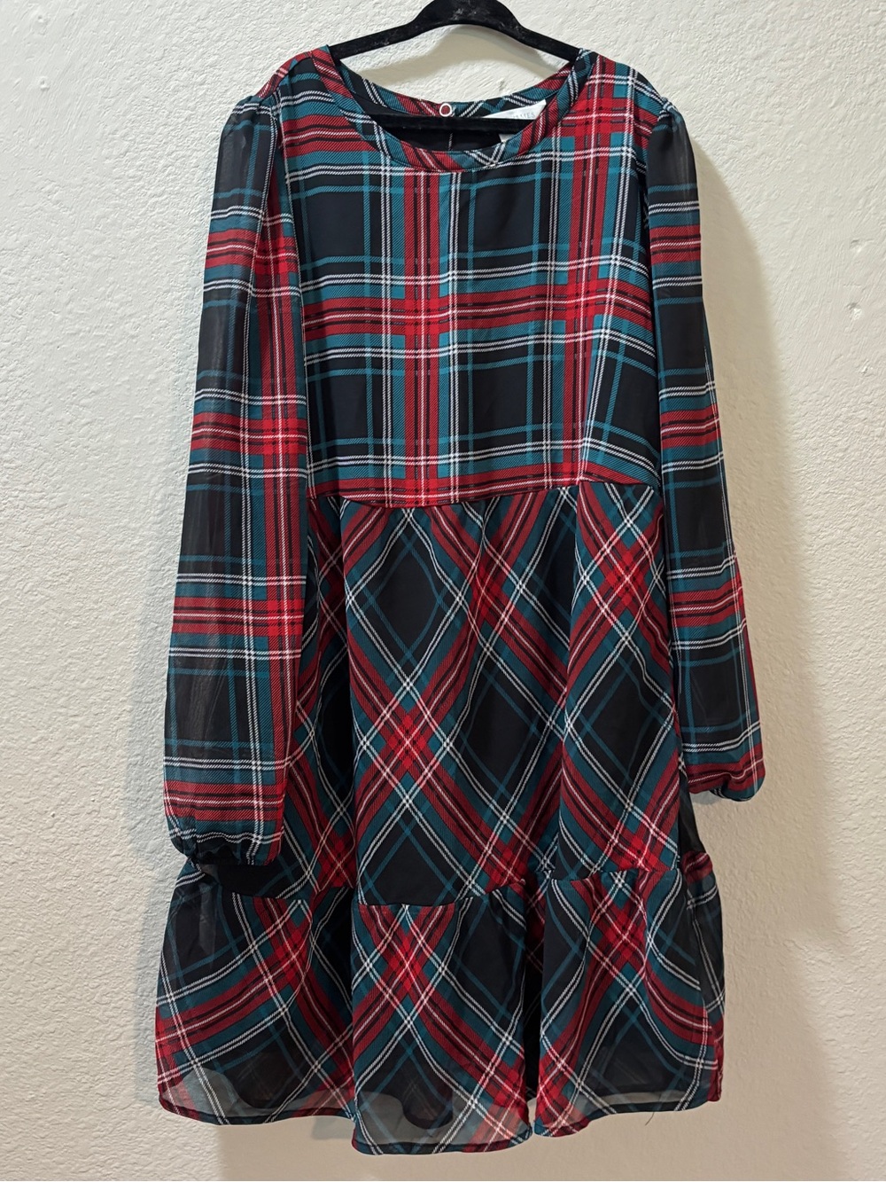 Draper James Girls Plaid Long Sleeve Holiday Dress Size Medium